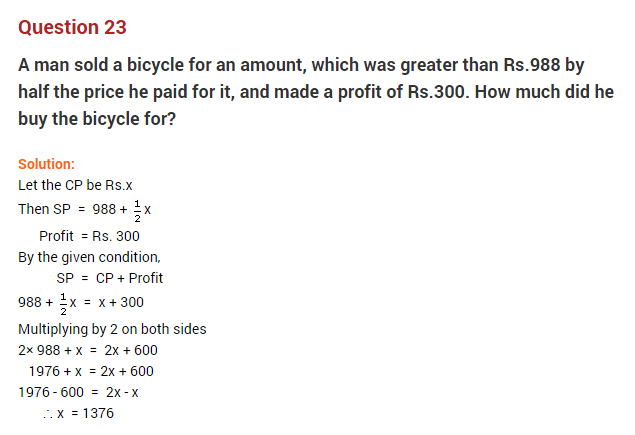 Class 8 Maths Linear Equations in One Variable Extra Questions 14