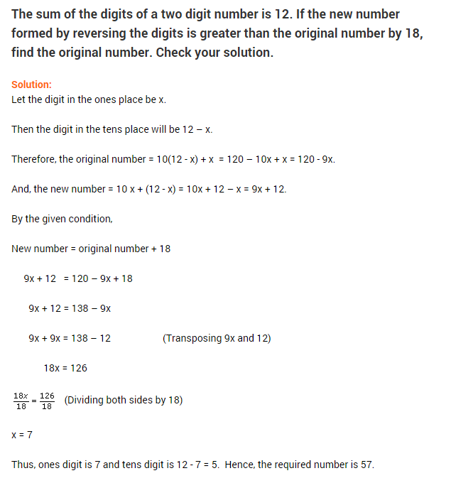 Class 8 Maths Linear Equations in One Variable Extra Questions 5