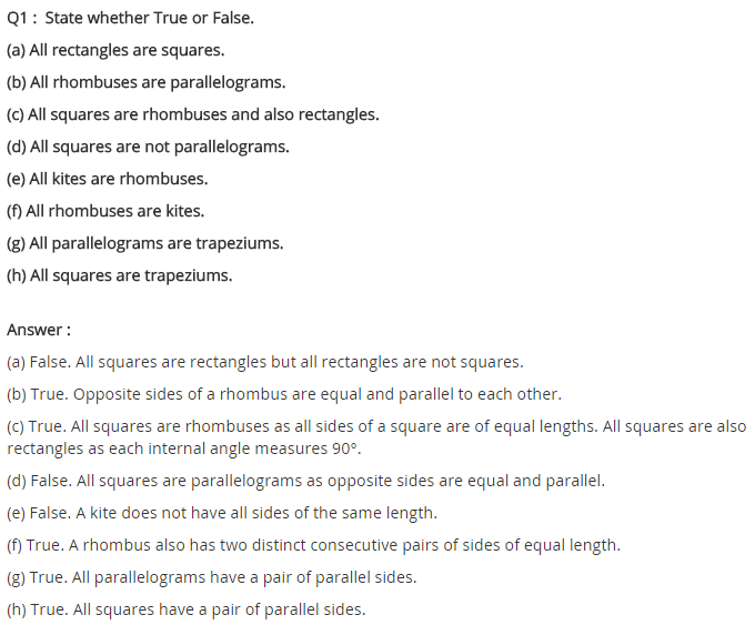 NCERT Solutions for Class 8 Maths Chapter 3 Understanding Quadrilaterals Ex 3.4 A 1