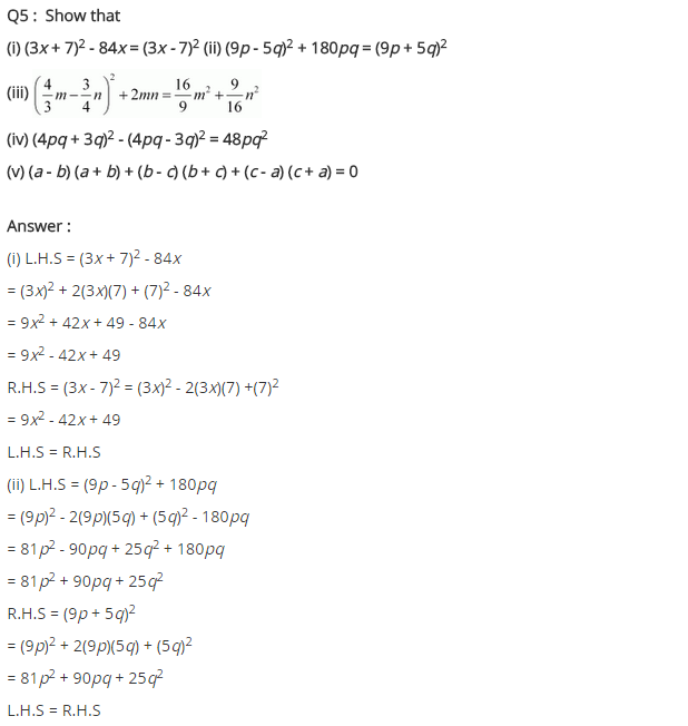 NCERT Solutions for Class 8 Maths Chapter 9 Algebraic Expressions and Identities Ex 9.5 q-5