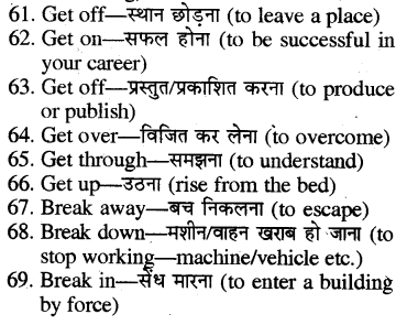 RBSE Class 6 English Grammar Phrasal Verbs 4