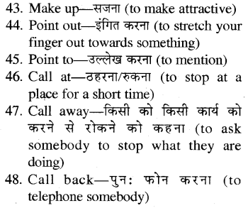 RBSE Class 7 English Grammar Phrasal Verbs 2