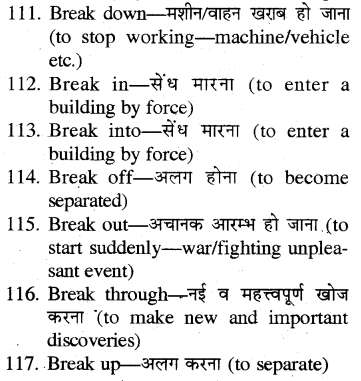 RBSE Class 7 English Grammar Phrasal Verbs 8